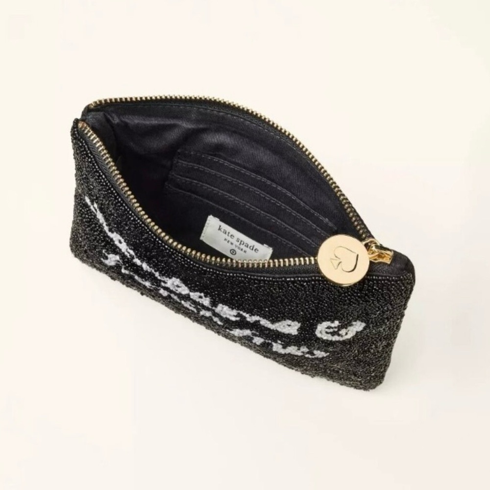 Kate Spade X Target - Black Beaded Zip Pouch Champagne & French Fries - Picture 3 of 4